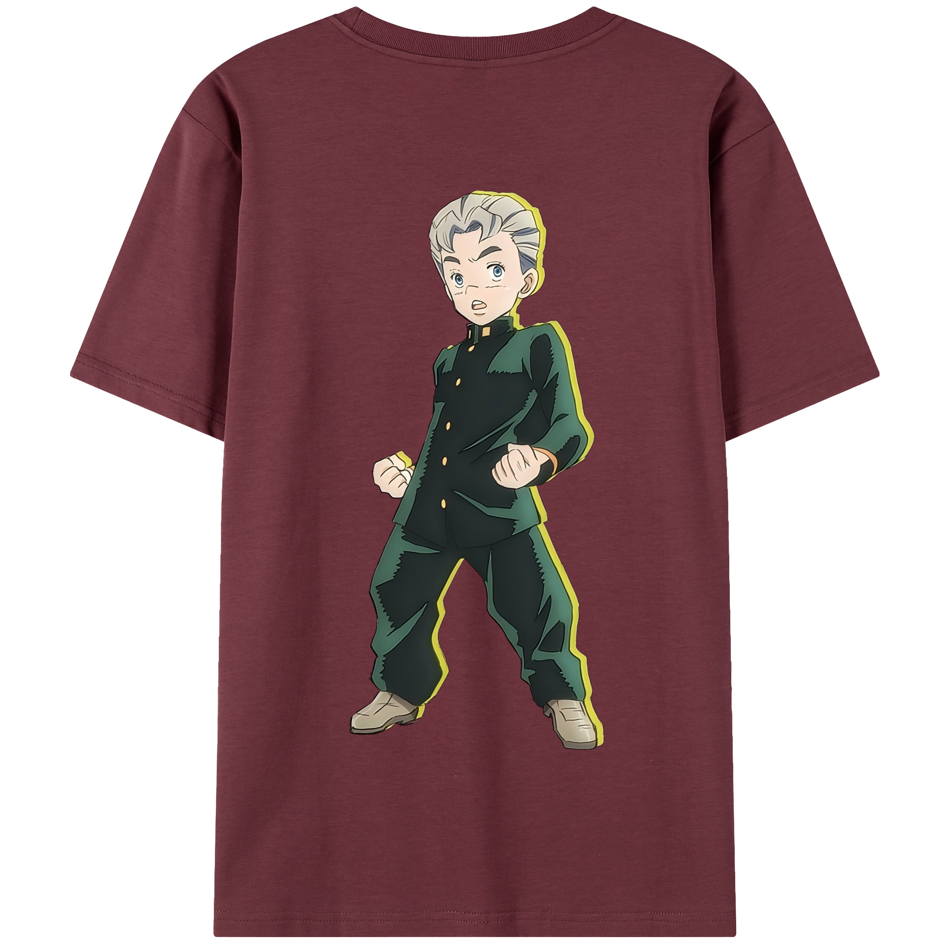 （画像用） ジョジョの奇妙な冒険 広瀨康一 JoJo's Bizarre Adventure Hirose Koichi 綿100％半袖Tシャツ（背面プリント）